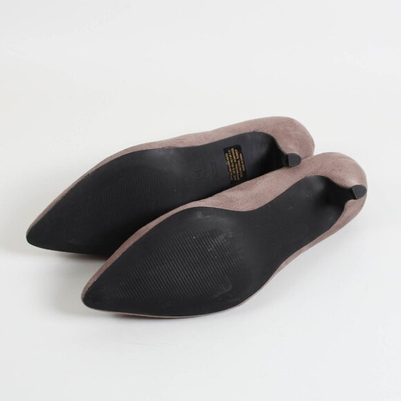 HALSTON Dubai Vegan Suede Tassel Kitten Heel Pumps 9 - Picture 4 of 5